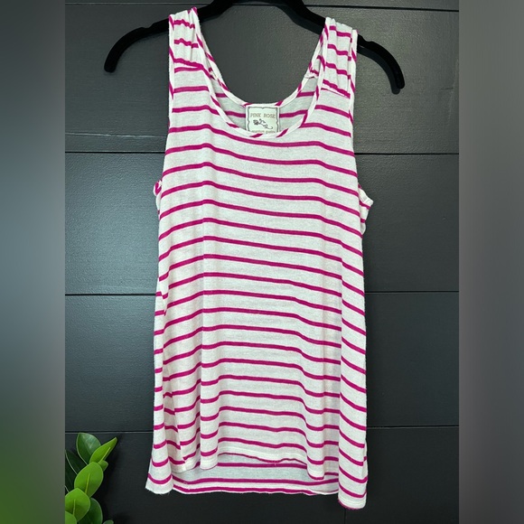 PINK ROSE Premium Quality Striped Tank Top. Women’s size L. GUC - Picture 3 of 6